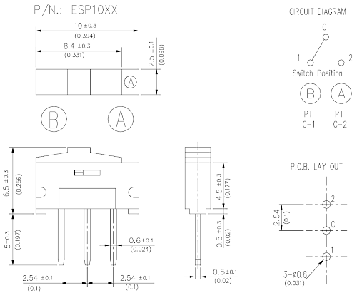 ESP1010 (Переключатели ползунковые ECE)