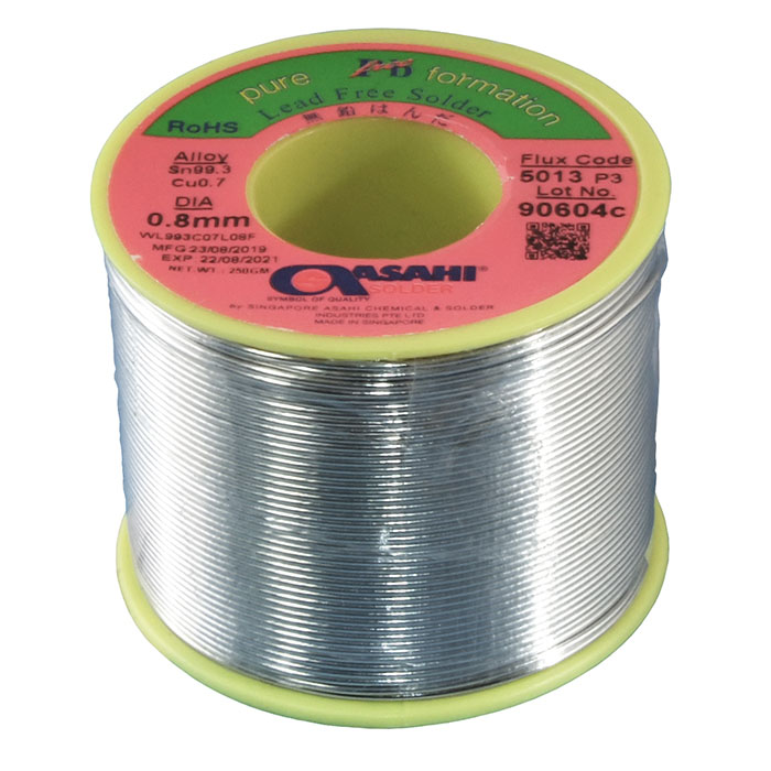 Припой ASAHI Sn99.3/CU0.7 d1.0mm 250g бессвинцовый, с флюсом CLF5160