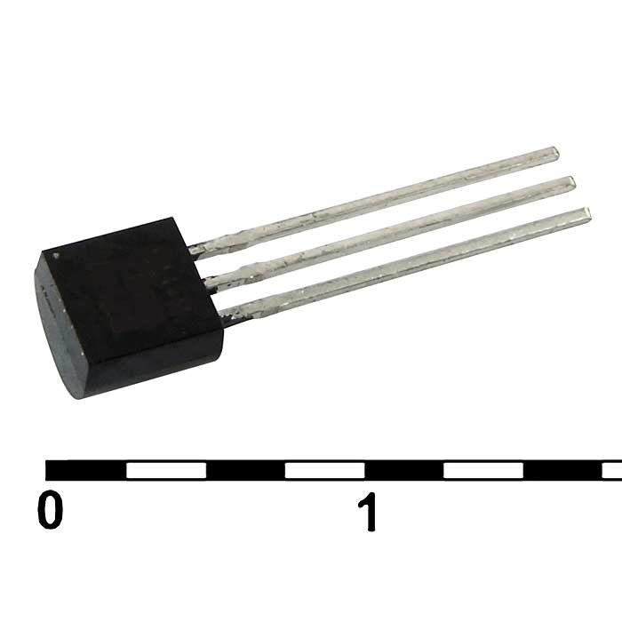 LM19CIZ/NOPB, Аналоговый датчик температуры Analog Devices, -11.7мВ/°C, ±3.5°C(130°C), - 55°С...+130°C, корпус TO-92-3