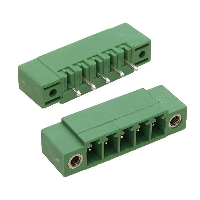 Разъемный клеммный блок на плату ZCH381VM-05P ( 15EDGVM-3.81-05P / 15EGTVM-3.81-05P ), вилка (M), 5 контактов, шаг 3.81 мм