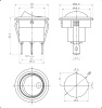 Клавишный переключатель RUICHI KCD1-101EN-8-R/3P, ON-OFF