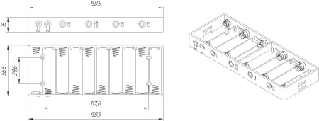 Батарейный отсек RUICHI BH3101 AA 10x1, открытый