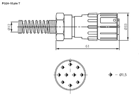 Разъём быстроразъёмный Ruichi FQ24-10pin TK-12, 10-ти контактный