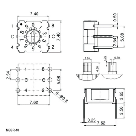 DIP-переключатель RUICHI MSSR-10