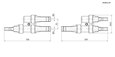 Коннектор для солнечных батарей RUICHI DF-2601A-2P (MC4 AB), универсальный