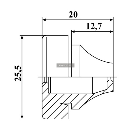 Кабельный ввод RUICHI ZRS M20B, EPDM