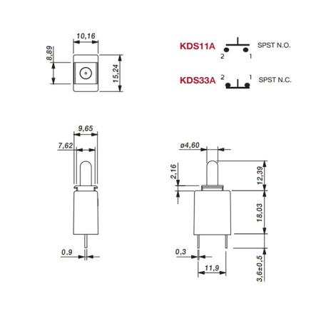 Кнопочный переключатель RUICHI KDS33A