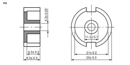 Феррит RUICHI, P26, PC40