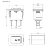 Клавишный переключатель RUICHI KCD1-103-C6-R/3P, ON-OFF-ON, 3 контакта, красный