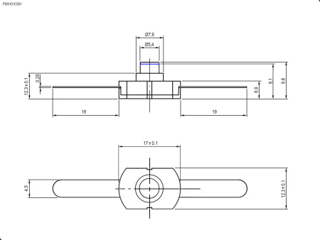 Кнопочный переключатель RUICHI PBS101C551, 1.5 A, 250 В, ON-OFF