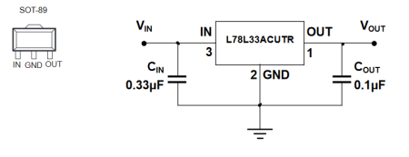 L78L33ACUTR HXY линейный стабилизатор напряжения, 3.3 В, 0.1 А, Vdrop = 1.7 В, SOT-89