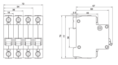 DZ47-63/1P 2A 4.5kA х-ка C