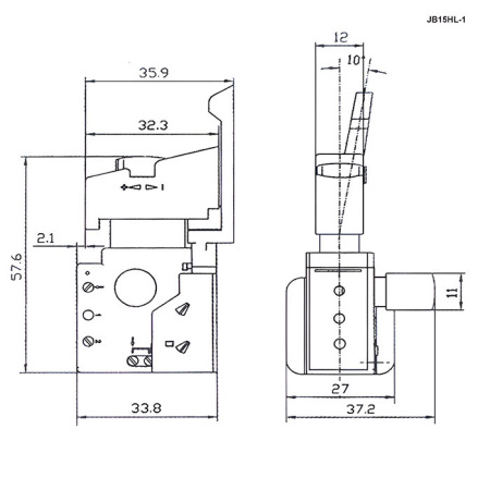 Выключатель для электроинструмента RUICHI JB15HL-1, 6 А, 250 В, 60 Гц, медь, корпус нейлоновый, c регулировкой оборотов, фиксацией и реверсом для дрели