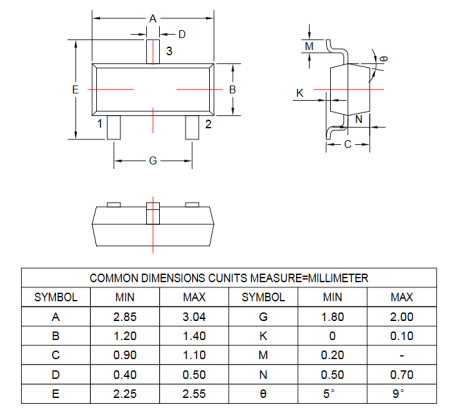 IRLML6401TRPBF Elecsuper полевой транзистор (MOSFET), P-канал, -12 В, -3.8 А, 36 мОм, SOT-23