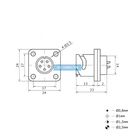 Разъём быстроразъёмный RUICHI FQ14-5pin ZK, 5-ти контактный
