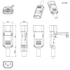 Вилка кабельная блочная трехполюсная RUICHI AC-049, разъем IEC 60320 (C14), 3 контакта под зажимные клеммы, монтаж на кабель, корпус пластиковый, цвет черный