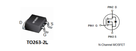 IRFZ44NS HXY полевой транзистор (MOSFET), N-канал, 55 В, 49 А, 13 мОм, 63 нКл, TO-263 (D2PAK)