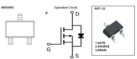 IRLML6402 KUU полевой транзистор (MOSFET), P-канал, -20 В, -3,7 А, SOT-23
