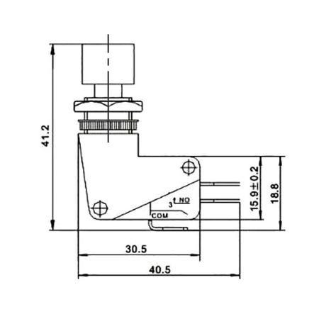 Кнопочный переключатель RUICHI DS-448, ON-(ON)