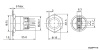 Кнопка антивандальная RUICHI GQ22PF-11E/B/N, ON-(OFF)+OFF-(ON), рабочая температура -25…+55 °C, никелированная латунь