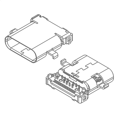 Разъём USB RUICHI USB3.1 TYPE-C 24PF-006, 24 контакта