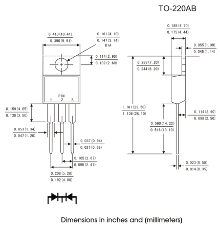 MBR20100CT Elecsuper Диод Шоттки 100 В, 20 А, TO-220