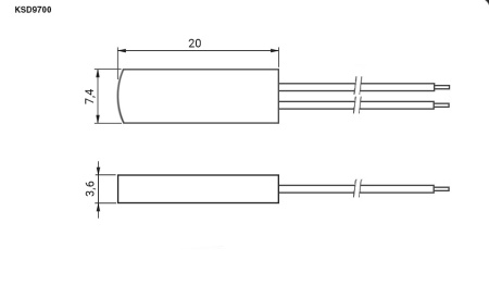 Термостат RUICHI KSD9700, 60 °C, 5 А, SPST NC