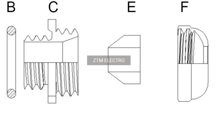 Кабельный ввод ZTM-ELECTRO LDM12X1.5, никелированная латунь