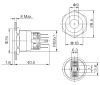 Кнопка антивандальная с подсветкой RUICHI GQ22-11ZD/R on-off+off-on, М22, IP65, никелированная латунь