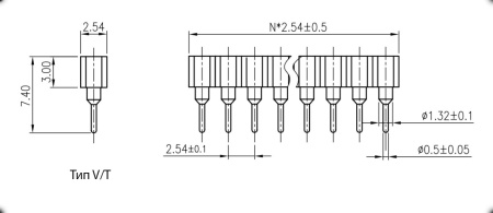 Панелька для микросхем RUICHI SCSL-40 PSLM, 40 гнёзд
