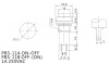 Кнопочный переключатель RUICHI PBS-11B, OFF-(ON), красный