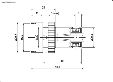 Кнопочный переключатель RUICHI LXA2 (3SA5)-EA135, N/O-N/C