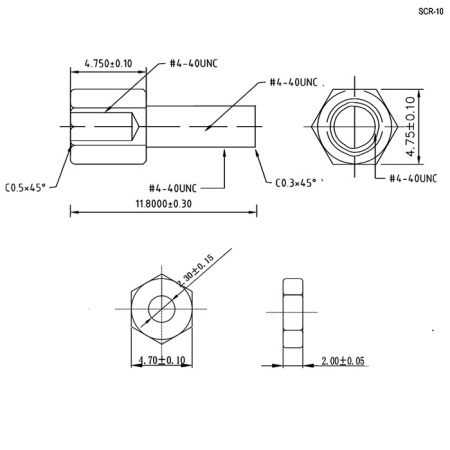 Крепление к разъёму D-SUB RUICHI SCR-10, металл