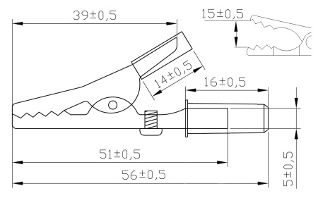 Зажим-крокодил RUICHI 8-0030 под винт/гнездо 4 мм, 15 мм, 10 А, черный