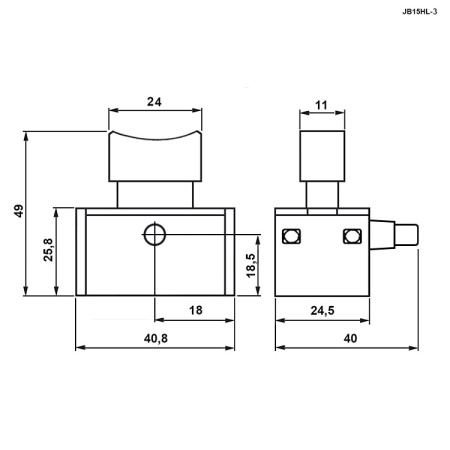 Выключатель для электроинструмента RUICHI JB15HL-3, 10 А, 250 В, 60 Гц, медь, корпус нейлоновый красный, монтаж на винтовую клемму, с фиксатором
