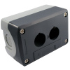 Кнопочный пост RUICHI GB5-D02, 2-х местный, IP40/IP65, 67х67х105 мм, открытой установки, серый/черный