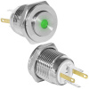 Кнопка антивандальная RUICHI GQ16PH-10D/JL/G/N, OFF-(ON), рабочая температура -25…+55 °C, никелированная латунь