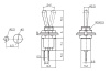 Микротумблер RUICHI SMTS-101-A2, ON-OFF, SPST, 3 А, 250 В, 50 мОм, установочное отверстие 5 мм, 2 контакта