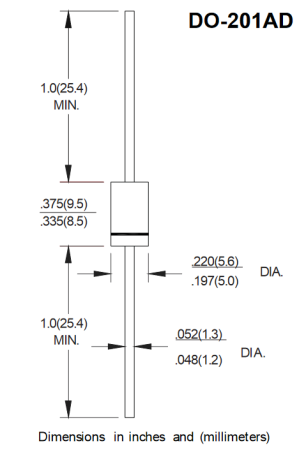 SR360 Senocn диод Шоттки, 40 В, 3 А, DO-27