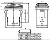 Клавишный переключатель RUICHI SB008, IP65, ON-OFF-ON, 13x19.2 мм