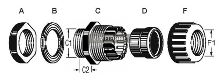 Кабельный ввод ZTM-ELECTRO FN2604-21G, полиамид