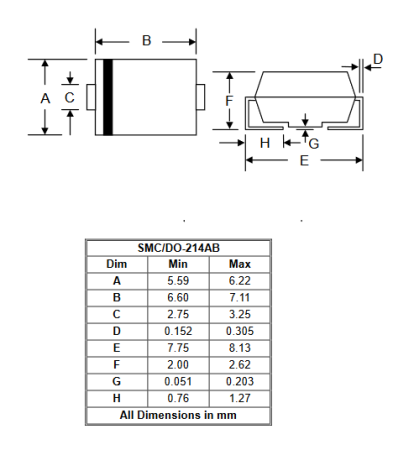 30BQ100 Senocn диод Шоттки 100 В, 3 А, DO-214AB (SMC)