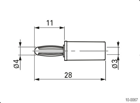 Штекер RUICHI 10-0067 a AL чёрный, Ф4 мм
