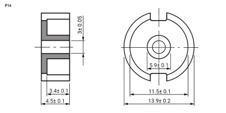 Феррит RUICHI, P14, PC40