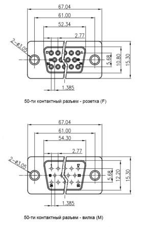 Разъём D-SUB RUICHI DB-50F, 50 контактов