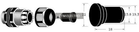 Кабельный ввод ZTM-ELECTRO SPR-158-B, EPDM