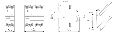 ADB1L-63 4P 32A 30mA тип AC 6kA