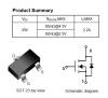 FDN337N SLKOR полевой транзистор (MOSFET), N-канал, 30 В, 2.2 А, 65 мОм, SOT-23
