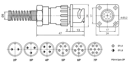 Разъём быстроразъёмный RUICHI FQ14-2pin ZPK-8, 2-х контактный