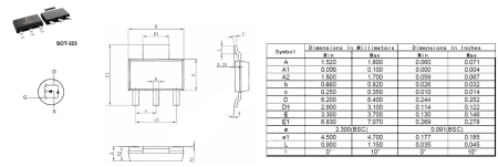 IRFL4310TRPBF JSMSEMI полевой транзистор (MOSFET), N-канал, 100 В, 5 А, 120 мОм, 18 нКл, SOT-223